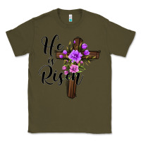 Army Green he is risen matthew 28 6 Classic Tee - Jasminsmagicworld
