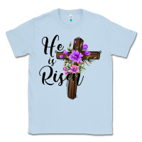 Dusty Blue he is risen matthew 28 6 Classic Tee - Jasminsmagicworld