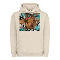Pigment French Oak western roses cow Urban Hoodie - RanaPortraitStore