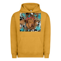 Pigment Peanut Butter western roses cow Urban Hoodie - RanaPortraitStore