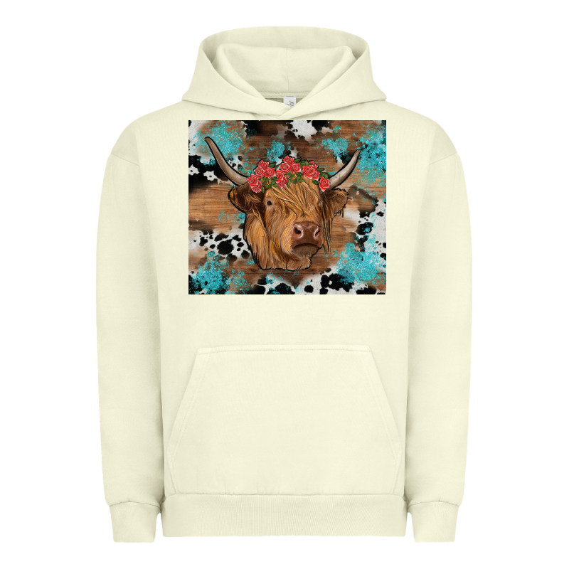 Western Roses Cow Urban Hoodie by RanaPortraitStore | Teevron