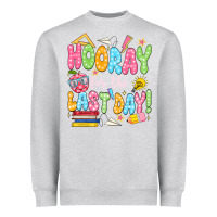 Heather Grey hooray for the last day white Heavyweight Sweatshirt - JahusDesignShop