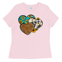 Cowhide Leopard Hearts Ladies Tee | Teevron