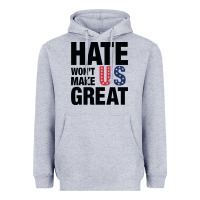 Heather Grey hate won't make us great black Heavyweight Hoodie - artisFamous