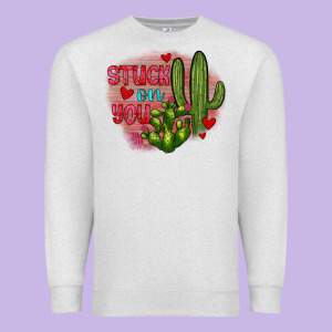 Stuck On You Cactus Premium Sweatshirt Designed By Jahusdesignshop