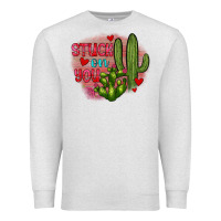 Oatmeal Heather stuck on you cactus Premium Sweatshirt - JahusDesignShop