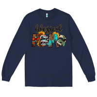 Navy Blessed Mama Long Sleeve Tee - FaDigitalArtStudio