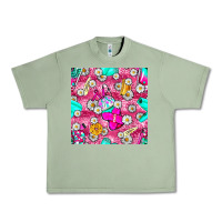 Oil Green hairstylist coffee cups and daisy with leopard seamless pattern bbs Urban Heavy Tee - BundleAndBundleShop