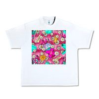 White hairstylist coffee cups and daisy with leopard seamless pattern bbs Urban Heavy Tee - BundleAndBundleShop