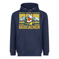 Navy Geocaching, geocaching travel bug, geocache, Heavyweight Hoodie - artisFamous