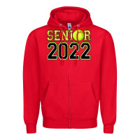 Red senior softball Zipper Hoodie - AdoDesignShop