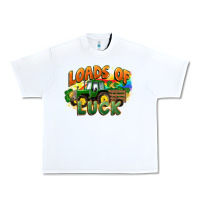 White Loads of luck with tractor St. Patricks Day Urban Heavy Tee - FaDigitalArtStudio