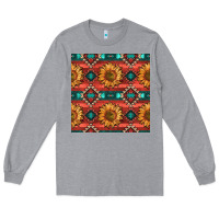 Heather Grey native american aztec seamless pattern 2 Long Sleeve Tee - BundleAndBundleShop