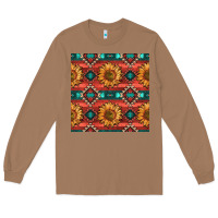 Toasted Coconut native american aztec seamless pattern 2 Long Sleeve Tee - BundleAndBundleShop