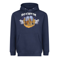 Navy Bochum city Heavyweight Hoodie - artisFamous