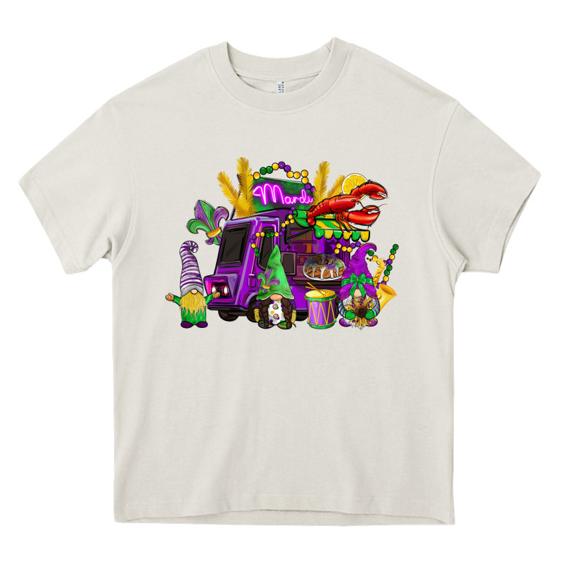 Mardi Gras Gnome Truck Heavy Core Tee by CowGirlArtShop | Teevron