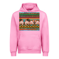Fuchsia Pink western serape pigs Urban Hoodie - RanaPortraitStore