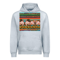 Heather Grey western serape pigs Urban Hoodie - RanaPortraitStore