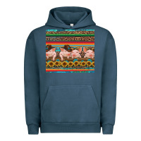 Pigment Midnight Navy western serape pigs Urban Hoodie - RanaPortraitStore