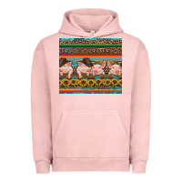 Pigment Salmon western serape pigs Urban Hoodie - RanaPortraitStore