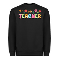Black custom teacher flowers Heavyweight Sweatshirt - JahusDesignShop