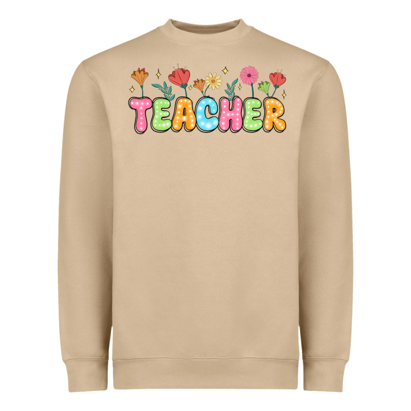 Custom Teacher Flowers Heavyweight Sweatshirt by JahusDesignShop | Teevron