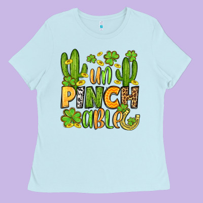 Un Pinch Able  St. Patrick's Day Ladies Tee Designed By Oliviacreatesart