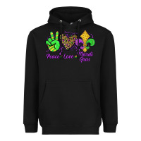 Black peace love mardi gras Heavyweight Hoodie - JahusDesignShop