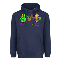 Navy peace love mardi gras Heavyweight Hoodie - JahusDesignShop