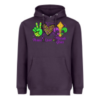 Plum peace love mardi gras Heavyweight Hoodie - JahusDesignShop