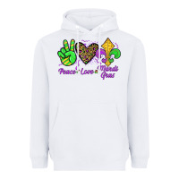 White peace love mardi gras Heavyweight Hoodie - JahusDesignShop