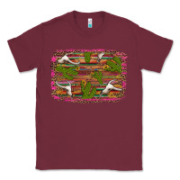 Burgundy cinco de mayo bullskull and cactus Classic Tee - Artiststas