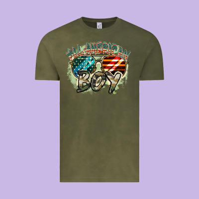 All American Boy 4th Of July Vintage Tee Designed By Fadigitalartstudio