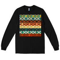 Black native american aztec seamless pattern 1 Long Sleeve Tee - BundleAndBundleShop