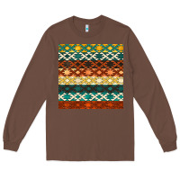 Chestnut native american aztec seamless pattern 1 Long Sleeve Tee - BundleAndBundleShop