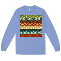 Colony Blue native american aztec seamless pattern 1 Long Sleeve Tee - BundleAndBundleShop