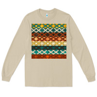 Mushroom native american aztec seamless pattern 1 Long Sleeve Tee - BundleAndBundleShop