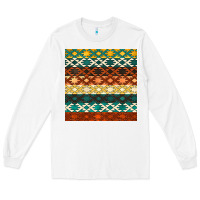 White native american aztec seamless pattern 1 Long Sleeve Tee - BundleAndBundleShop