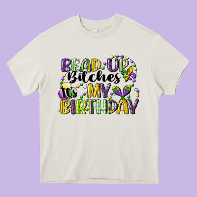 Bead Up Bitches Itsmy Birthday Cg (1) Heavy Core Tee Designed By Cowgirlartshop