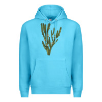 Ocean Blue cereus jamacaru Premium Hoodie - LillyAllenDesigns