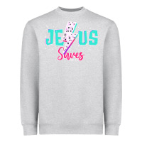 Heather Grey jesus saves Heavyweight Sweatshirt - JahusDesignShop