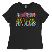 Black Allergic to pendejas mexico Ladies Tee - FaDigitalArtStudio