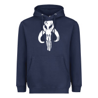 Navy mandorian skull Heavyweight Hoodie - artisFamous