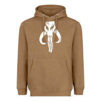 Toasted Coconut mandorian skull Heavyweight Hoodie - artisFamous