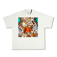 Pistachio camping coffee cups marshmallow and moka pot with leopard seamless pat Urban Heavy Tee - BundleAndBundleShop