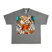 Tornado camping coffee cups marshmallow and moka pot with leopard seamless pat Urban Heavy Tee - BundleAndBundleShop
