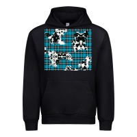 Black winter plaid and cowhide pattern Urban Hoodie - RanaPortraitStore