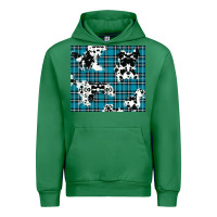 Emerald winter plaid and cowhide pattern Urban Hoodie - RanaPortraitStore