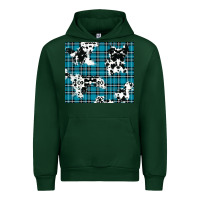 Forest Green winter plaid and cowhide pattern Urban Hoodie - RanaPortraitStore