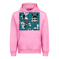 Fuchsia Pink winter plaid and cowhide pattern Urban Hoodie - RanaPortraitStore